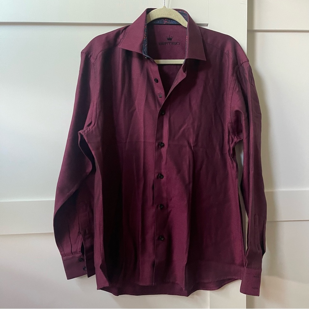 Bertigo L burgundy Button-Up Shirt
